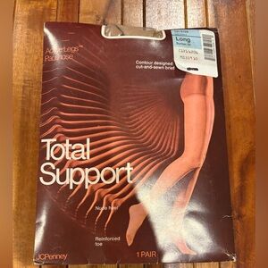 JCPENNEY Total Support Active Legs Pantyhose Long Suntan 03 Nude Heel